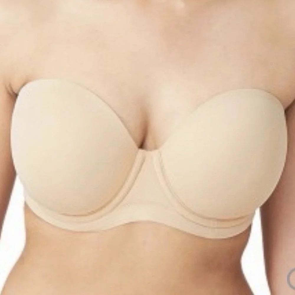 Wacoal 854119 Red‎ Carpet Convertible Strapless Bra, Size 34DD With Straps Beige